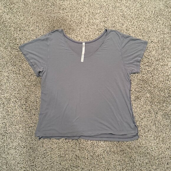 lululemon athletica Tops - Lululemon | V-Neck Short Sleeve T-shirt | Grey | Size: 12